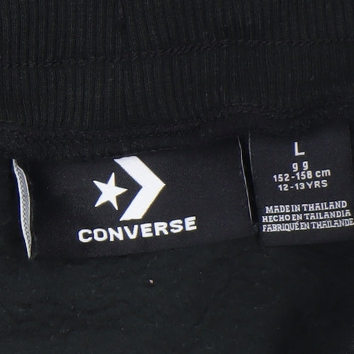 Converse Girls Black Pencil Skirt L 12-13 Years Cotton Blend Chuck Taylor