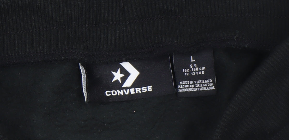 Converse Girls Black Pencil Skirt L 12-13 Years Cotton Blend Chuck Taylor