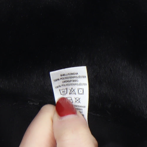 Dunnes Stores Girls Black Faux Fur Hooded Zip Coat 7-8 Years