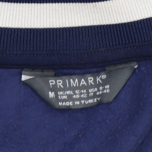 Primark Women's Navy Blue V-Neck Pullover Sweatshirt Size M 12-14