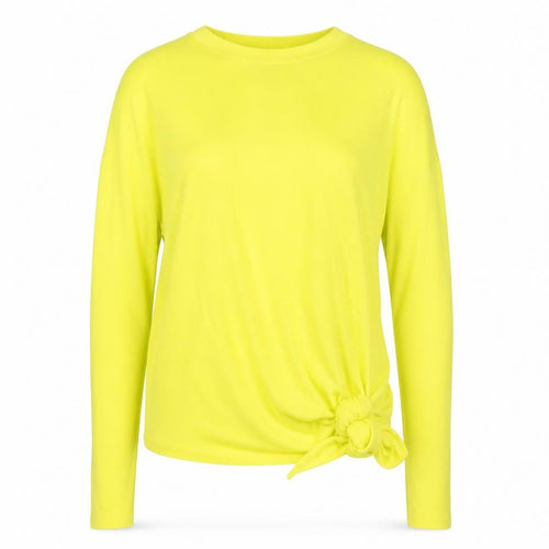 Warehouse Women Yellow Size 10 Tie Front Jumper Long Sleeve Viscose Knit