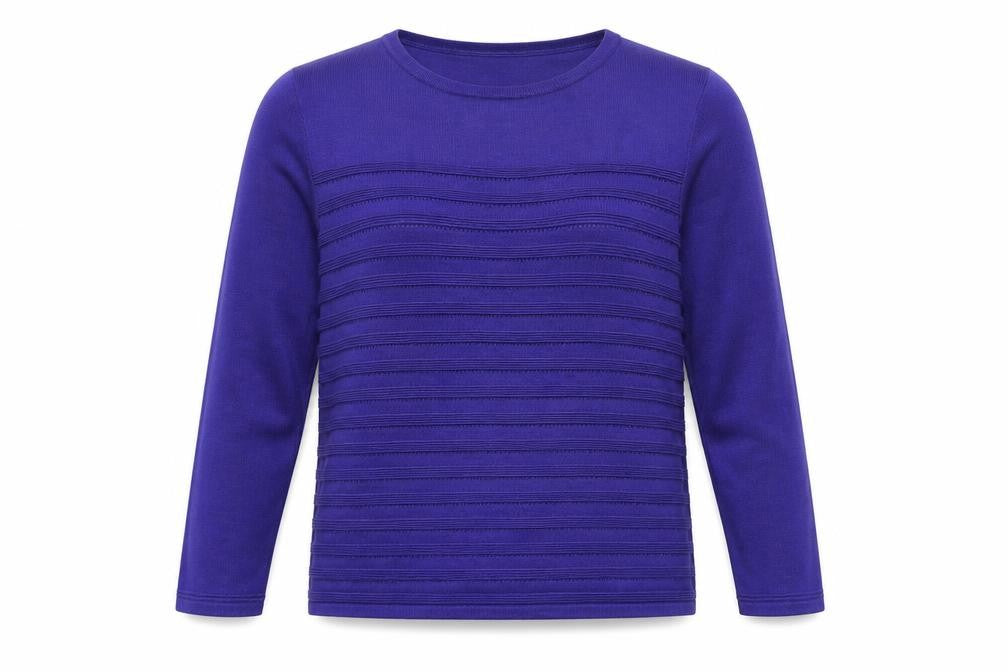 Front view of Bonmarché Women's Purple Knit Crew Neck Jumper, size S