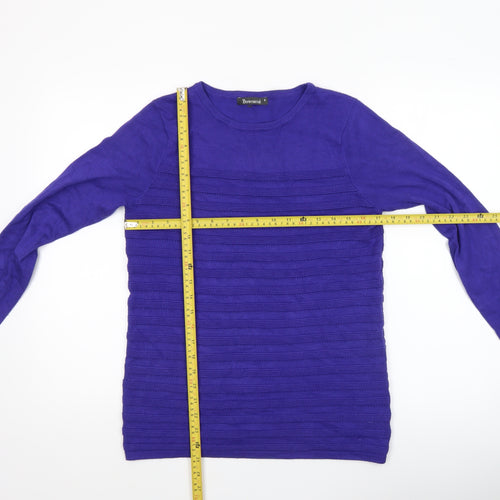 Bonmarché Women's Purple Knit Crew Neck Jumper Size S