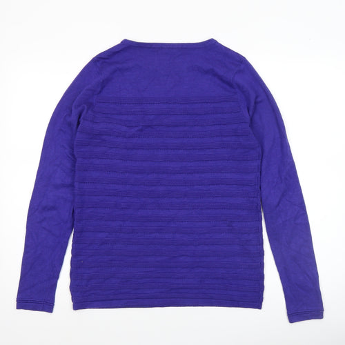 Bonmarché Women's Purple Knit Crew Neck Jumper Size S