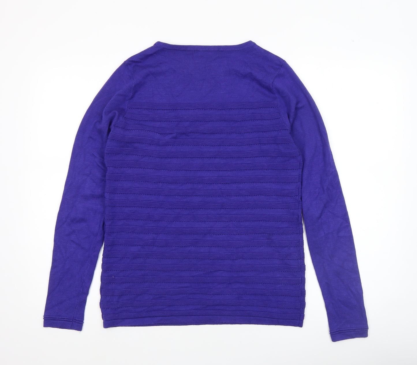 Bonmarché Women's Purple Knit Crew Neck Jumper Size S