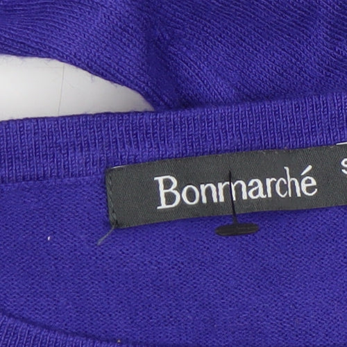 Bonmarché Women's Purple Knit Crew Neck Jumper Size S