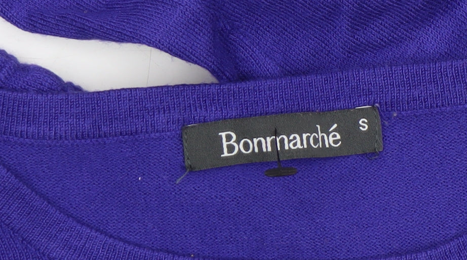 Bonmarché Women's Purple Knit Crew Neck Jumper Size S