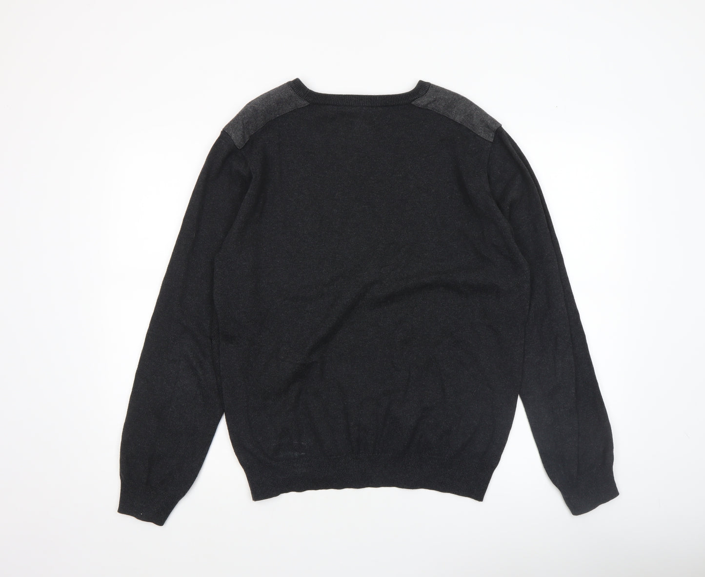 Cedar Wood State Men's Black Cotton Crew Neck Jumper Size L