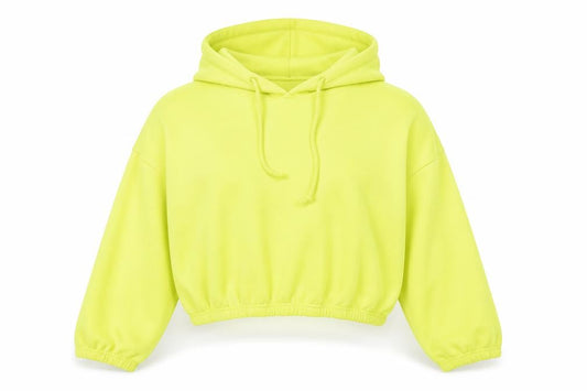 Front view of Missguided Women Yellow Hoodie UK 16 Pullover Relaxed Fit Cotton Blend