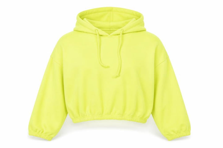 Missguided Women Yellow Hoodie UK 16 Pullover Relaxed Fit Cotton Blend