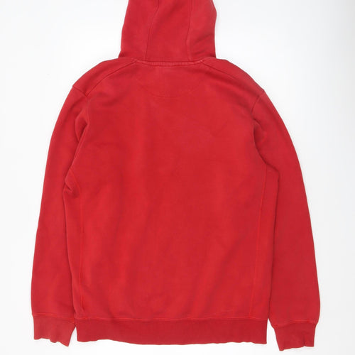 Adidas Men's Red Pullover Hoodie Medium Cotton Blend