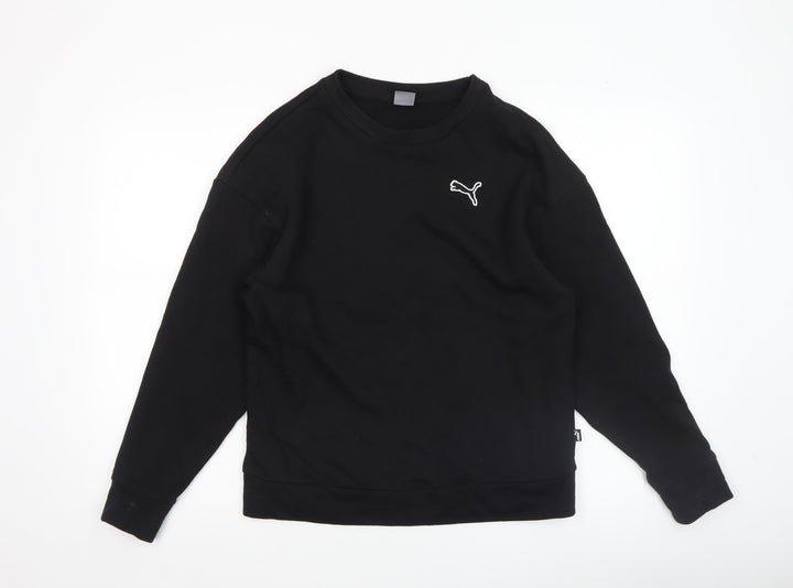 Puma Men's Black Small Crew Neck Cotton Sweatshirt Classic Fit