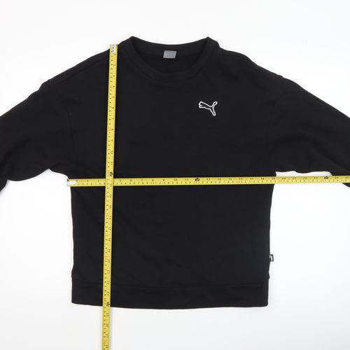 Puma Men's Black Small Crew Neck Cotton Sweatshirt Classic Fit