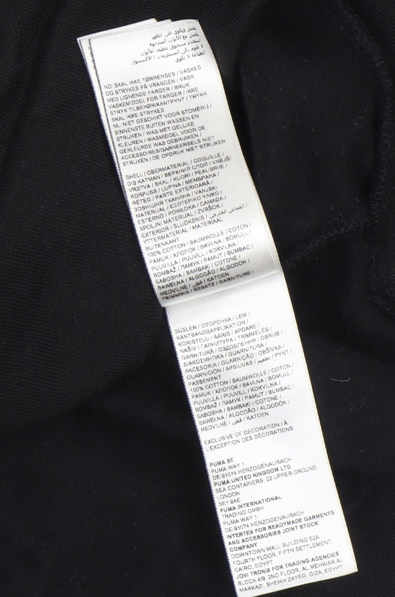 Puma Men's Black Small Crew Neck Cotton Sweatshirt Classic Fit
