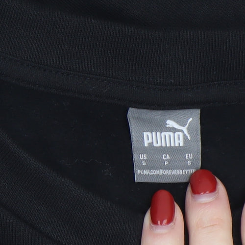 Puma Men's Black Small Crew Neck Cotton Sweatshirt Classic Fit