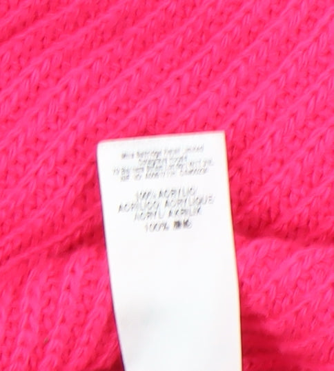 Miss Selfridge Women’s Pink V-Neck Chunky Knit Jumper Size 8