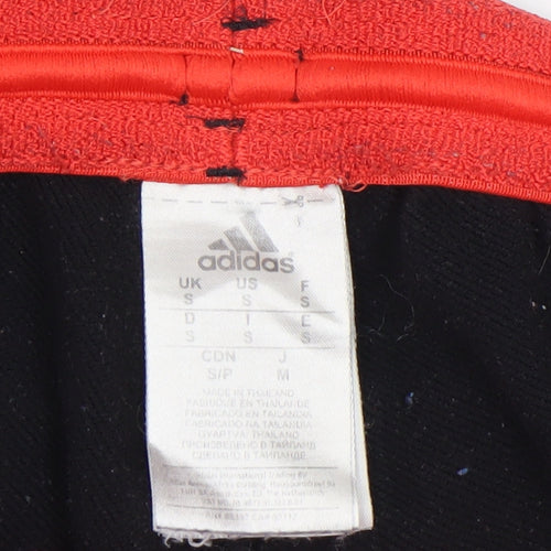 Adidas Men's Black Jogger Trousers S Elastic Waist Zip Hem