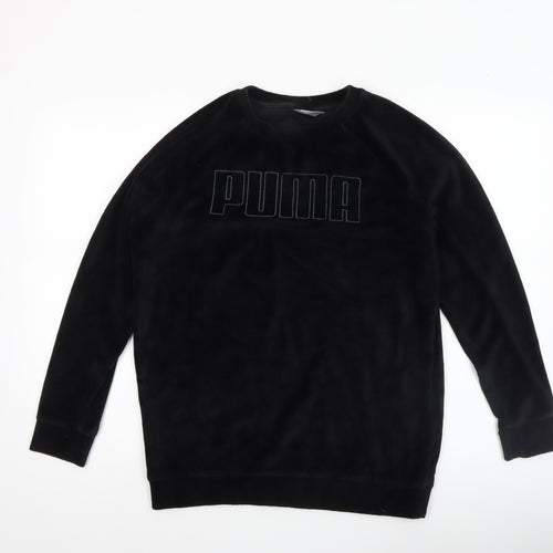 Puma Womens Black Size 10 Velour Pullover Sweatshirt