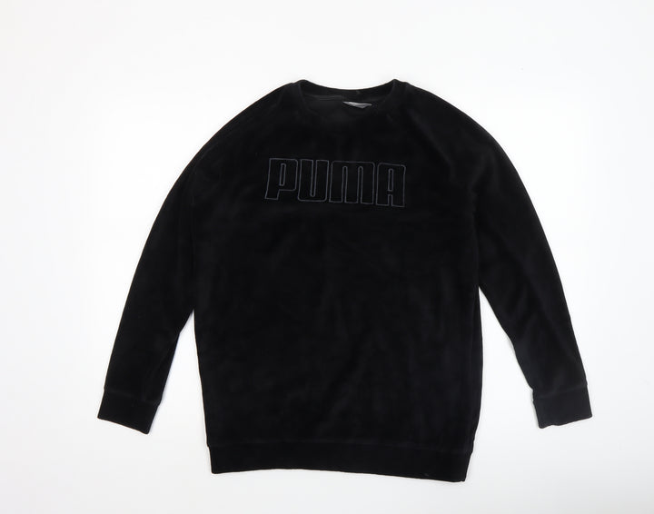 Puma Womens Black Size 10 Velour Pullover Sweatshirt