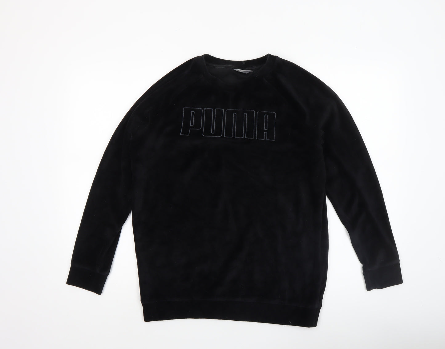 Puma Womens Black Size 10 Velour Pullover Sweatshirt