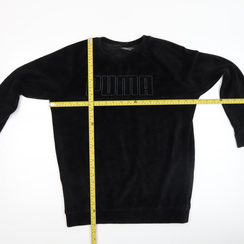 Puma Womens Black Size 10 Velour Pullover Sweatshirt