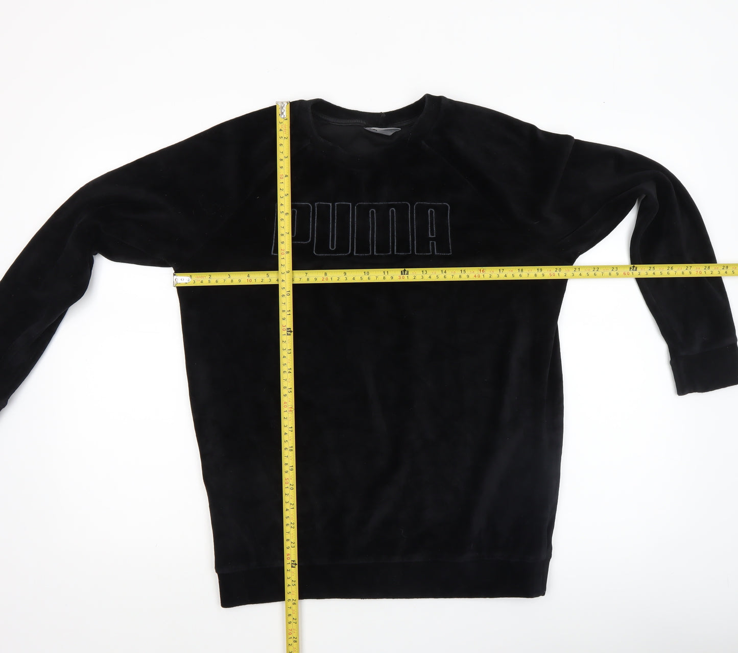 Puma Womens Black Size 10 Velour Pullover Sweatshirt