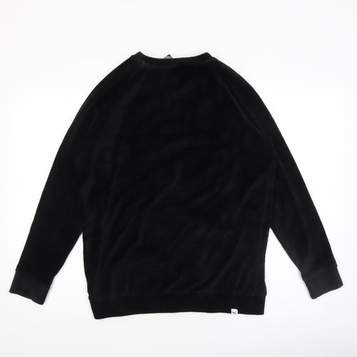 Puma Womens Black Size 10 Velour Pullover Sweatshirt