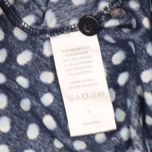 Carole Hochman Women Blue Polka Dot Velour Pyjama Top S