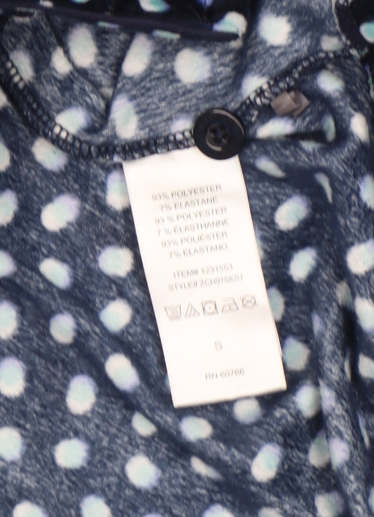 Carole Hochman Women Blue Polka Dot Velour Pyjama Top S