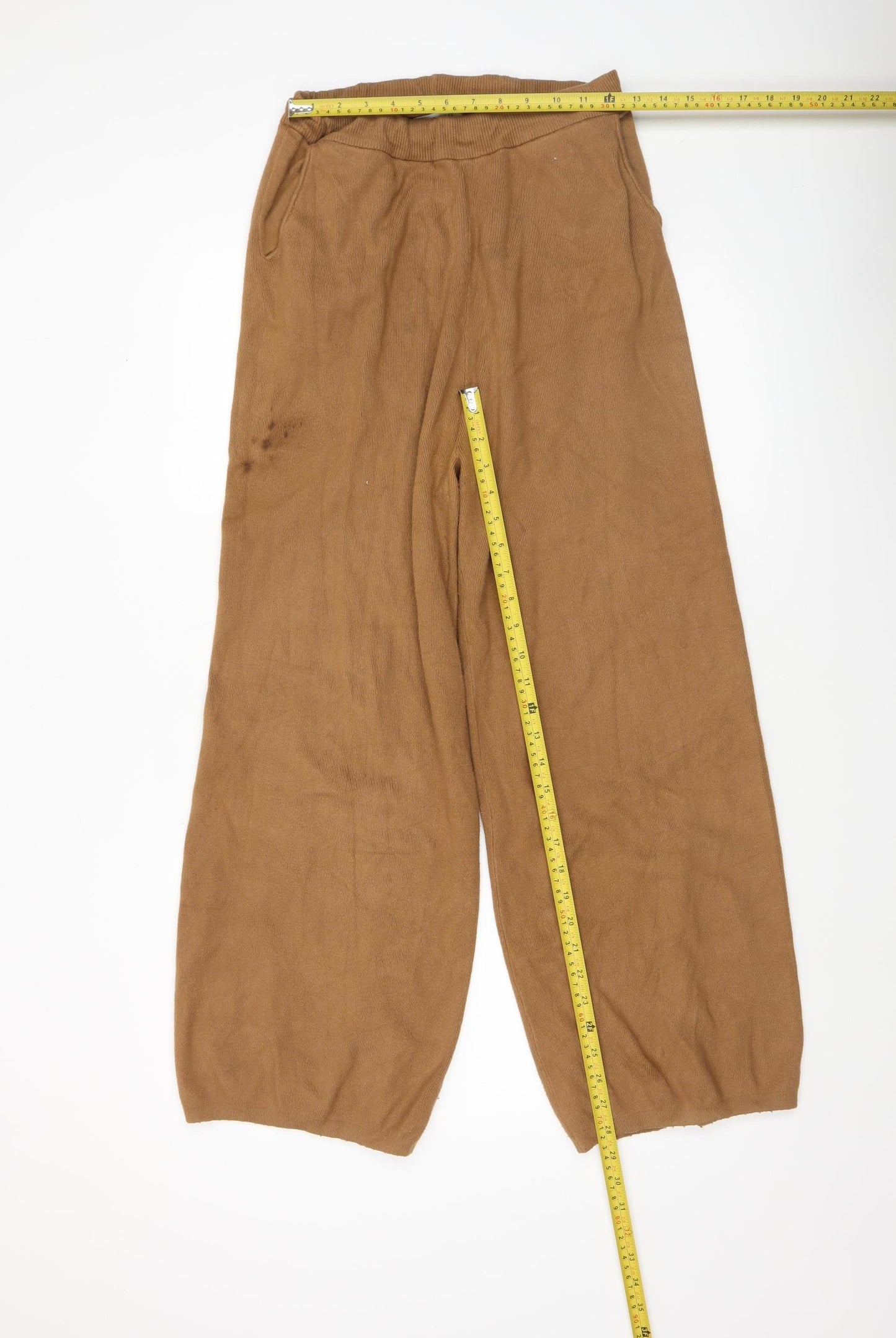 Farhi by Nicole Farhi Womens Brown Wide-Leg Knit Trousers Size 10