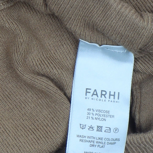 Farhi by Nicole Farhi Womens Brown Wide-Leg Knit Trousers Size 10