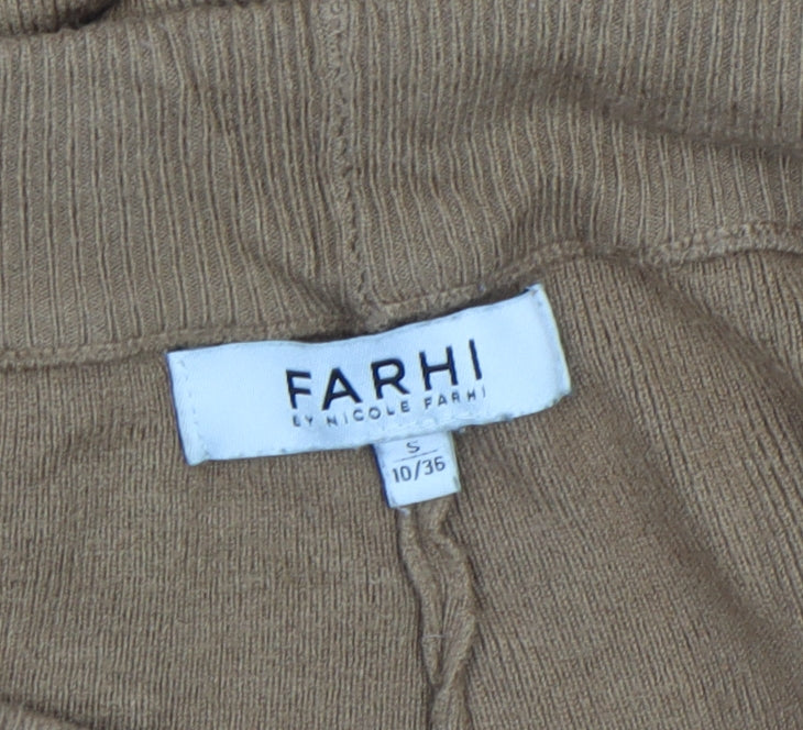 Farhi by Nicole Farhi Womens Brown Wide-Leg Knit Trousers Size 10