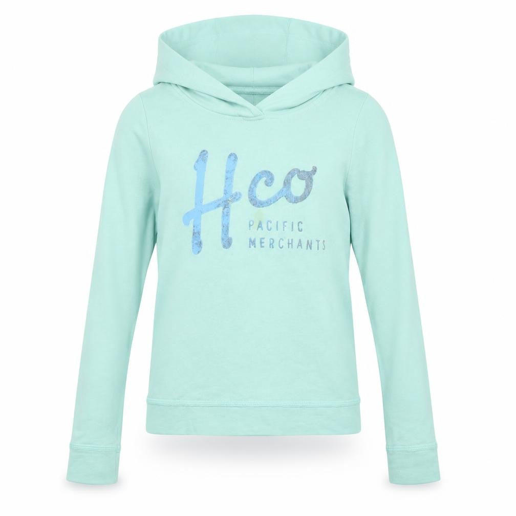 Hollister Womens Mint Green XS Pullover Hoodie with Logo Print