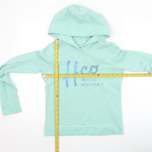 Hollister Womens Mint Green XS Pullover Hoodie with Logo Print
