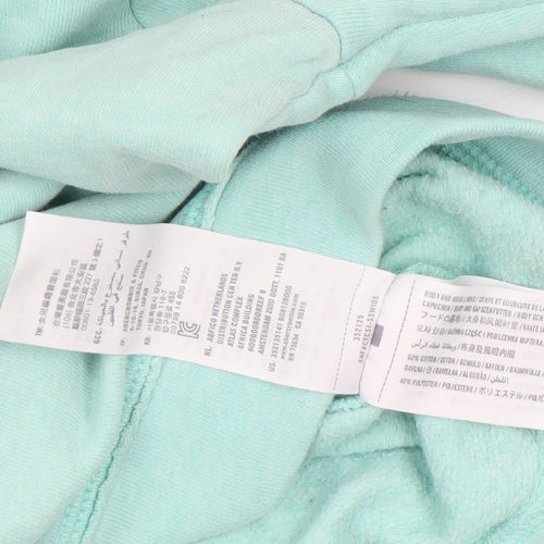 Hollister Womens Mint Green XS Pullover Hoodie with Logo Print