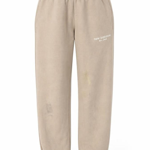 New Balance Women Beige XS Sweatpants Fleece Tapered Trousers