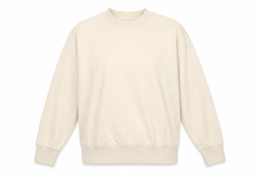Front view of Next Women Beige Crew Neck Pullover Sweatshirt M