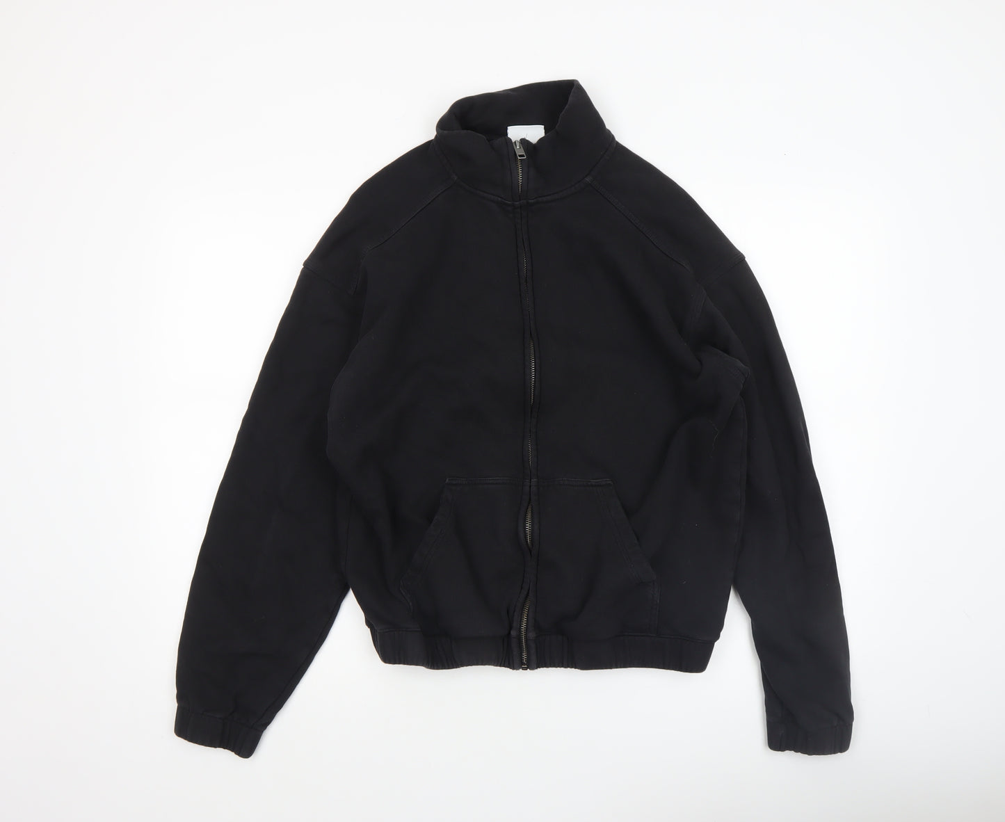 H&M Men's Black Relaxed Fit Cotton Zip Jacket Size 40
