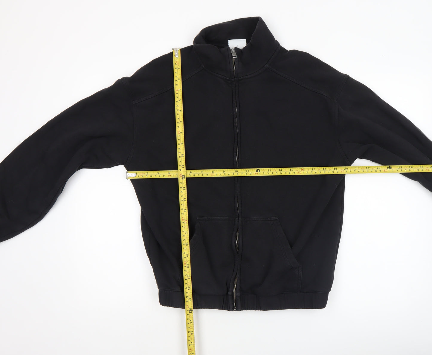 H&M Men's Black Relaxed Fit Cotton Zip Jacket Size 40