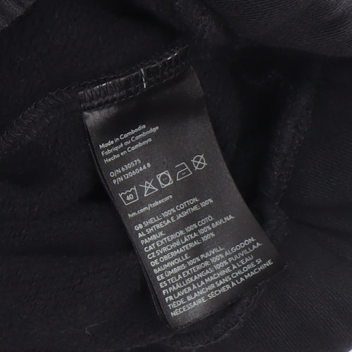 H&M Men's Black Relaxed Fit Cotton Zip Jacket Size 40