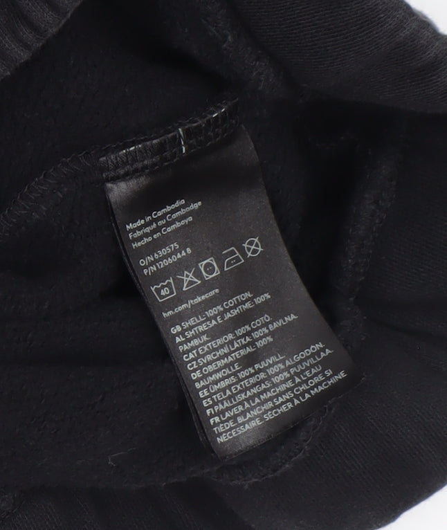 H&M Men's Black Relaxed Fit Cotton Zip Jacket Size 40