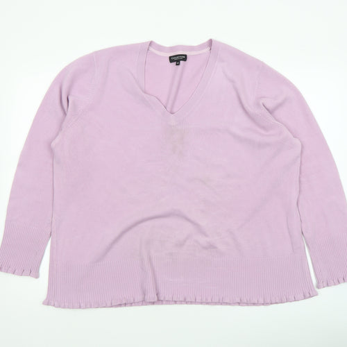 Debenhams Women’s Purple V-Neck Acrylic Jumper Size 22
