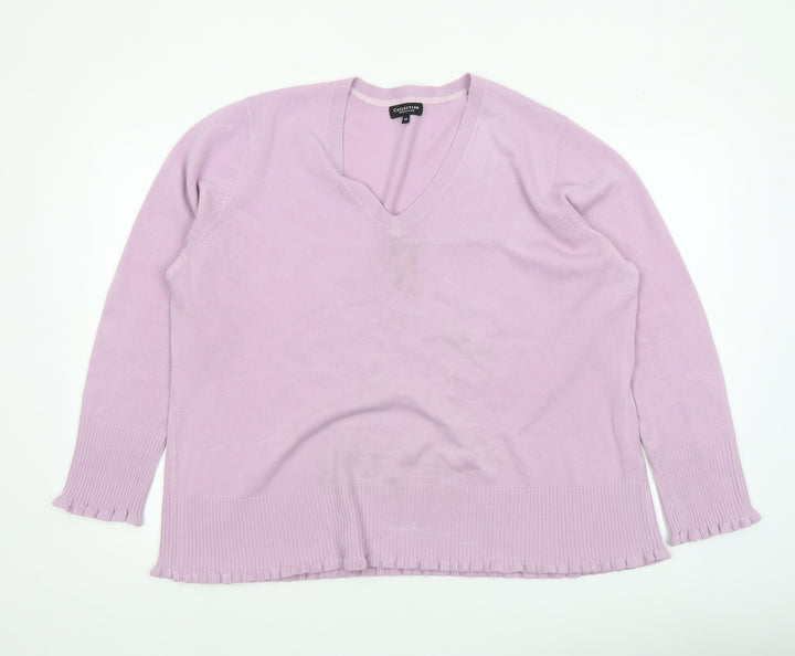 Debenhams Women’s Purple V-Neck Acrylic Jumper Size 22