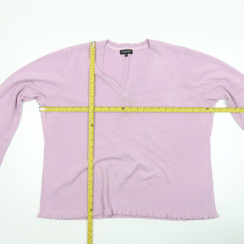 Debenhams Women’s Purple V-Neck Acrylic Jumper Size 22