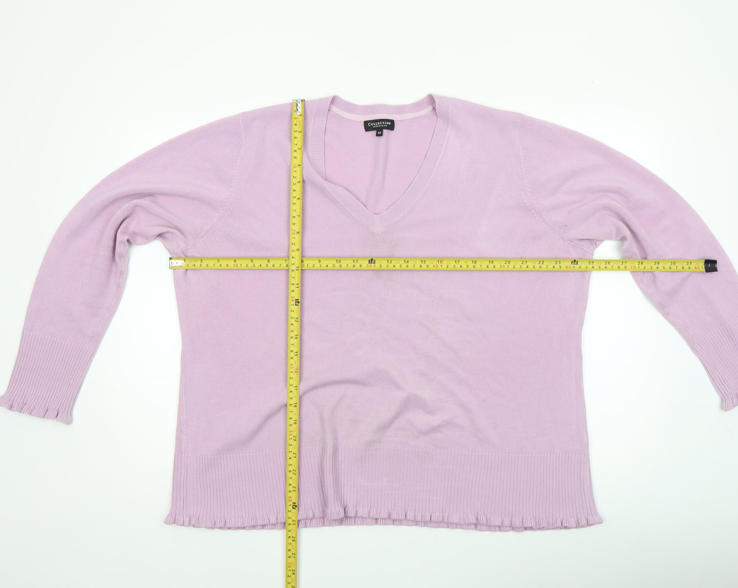 Debenhams Women’s Purple V-Neck Acrylic Jumper Size 22