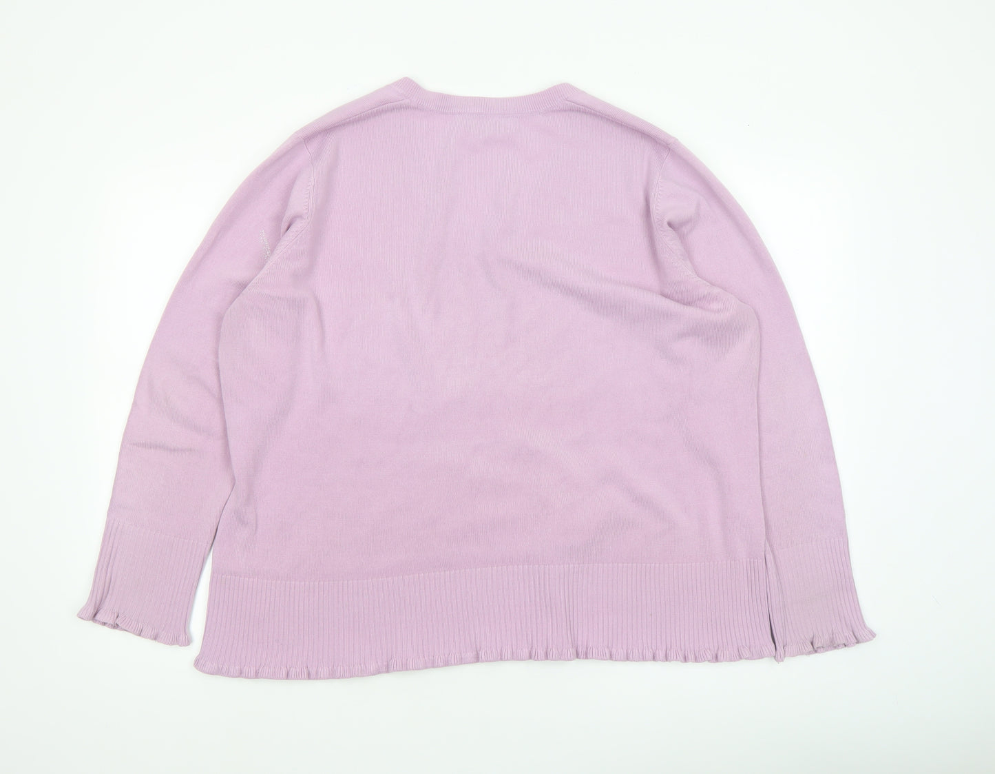 Debenhams Women’s Purple V-Neck Acrylic Jumper Size 22