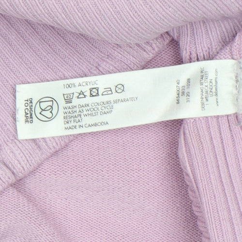Debenhams Women’s Purple V-Neck Acrylic Jumper Size 22