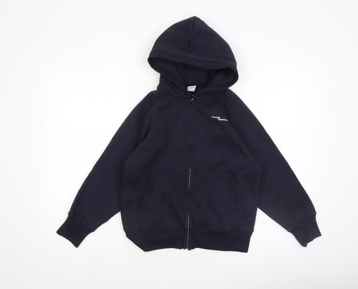 Zara Boys Navy Full Zip Hoodie Size 9 Years Polyester Cotton Blend