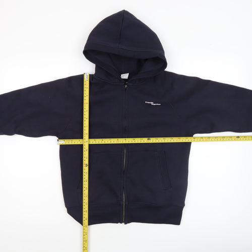 Zara Boys Navy Full Zip Hoodie Size 9 Years Polyester Cotton Blend