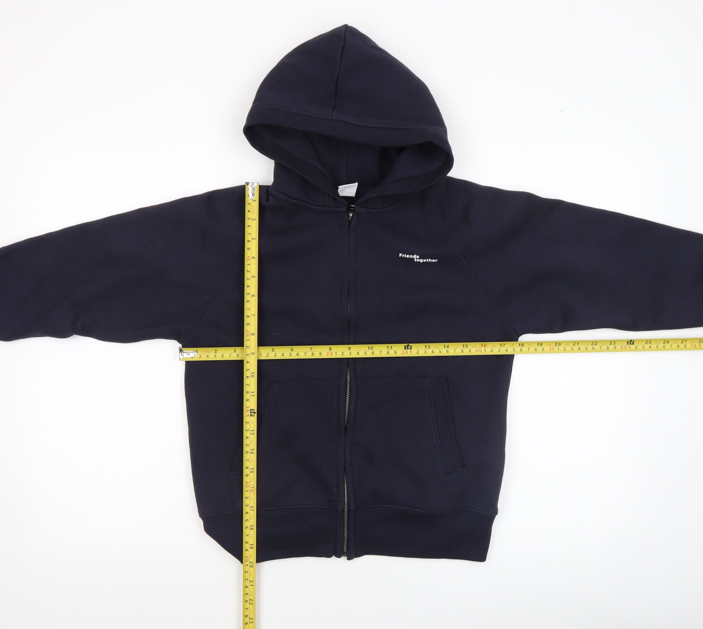 Zara Boys Navy Full Zip Hoodie Size 9 Years Polyester Cotton Blend